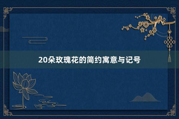 20朵玫瑰花的简约寓意与记号